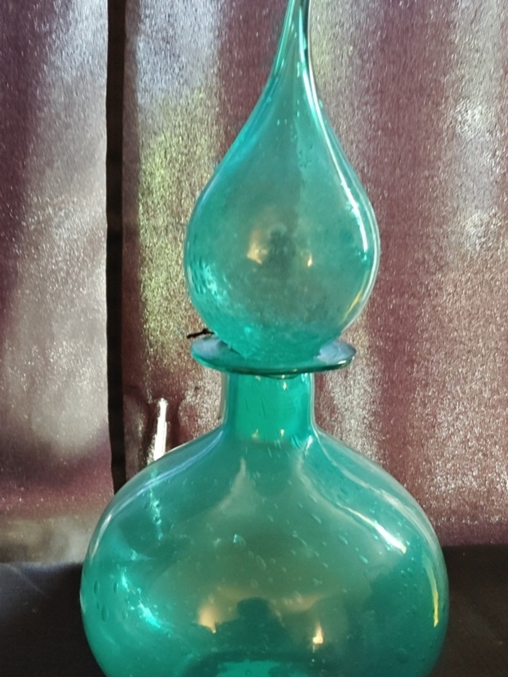 Home Essentials Turquoise Bubble Glass Vase